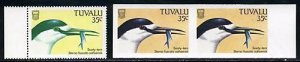 TUVALU 35C SOOTY TERN BIRD RED PRINT MISSING ERROR