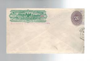 1890s Mexico Wells Fargo Express Mail Cover 20 Centavos to Europe Rate