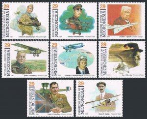 Micronesia 155a-155h, MNH. Mi 265-272. Flights Pioneers,Aircraft,Spacecraft,1993