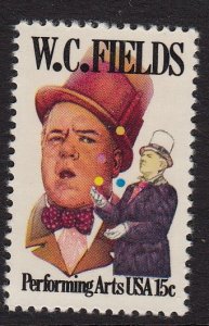 U.S.#1803 W.C. Fields 15c Single, MNH.