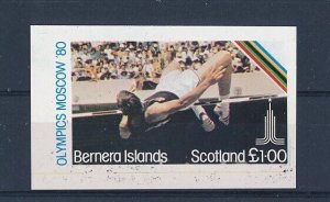 D160384 Olympics Moscow 1980 S/S MNH Error Proof Bernera Islands Imperforate