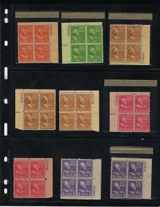 1938 MNH PRESIDENTIAL PLATE BLOCKS WITH SOME EXTRAS FREE SHIPPING