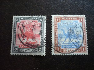 Stamps - Sudan - Scott# 12-13 - Used Part Set of 2 Stamps