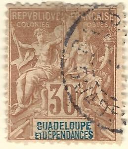 Guadeloupe SC #39 French Colony Fine Used hr.....Make me an Offer!