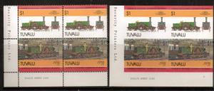 TUVALU SG319/20 1985 $1 RAILWAY IMPERF PAIR MNH