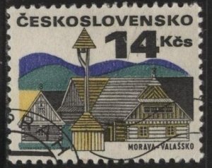 Czechoslovakia 1741 (used cto, nh) 14k houses & wayside bell stand (1971)
