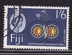 Fiji-SC#183-used-1sh6p-dk bl & multi-180* Meridian Int`l-