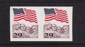 1991 Imperforate coil pair Sc 2523b Flag Mt Rushmore error MNH (L3