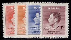 NAURU GVI SG44-47, 1937 CORONATION set, M MINT.