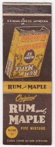 Vintage Matchbook RUM AND MAPLE PIPE MIXTURE