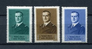 HUNGARY 1938 ADMIRAL HORTHY SET SCOTT 525-527 PERFECT MNH