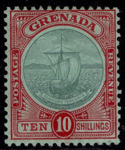 GRENADA EDVII SG83, 10 green & red/green, M MINT. Cat £160. WMK CROWN CA