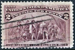 SC#231 2¢ Landing of Columbus (1893) Used