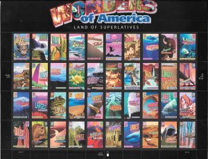 #4033-4072 MNH Wonders of America Sheet (11203)