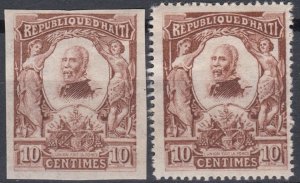 Haiti 1904 10c Brown Imperf/Perf President Nord Alexis  M/MINT