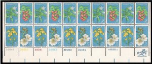 US # 1783 - 1786 , # 1786a , Endangered Flora , Plate Blk of 20 - I Combine S/H