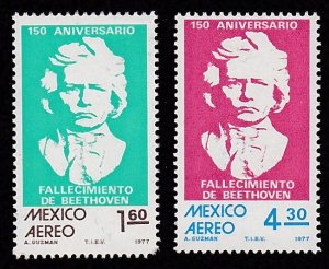 Mexico # C541-542, Beethoven - Composer, Mint NH, 1/3 Cat.