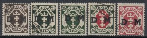 Germany - Danzig  Very Fine DM Lot 5 stamps high catalogue