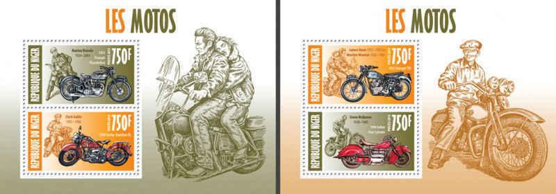 Niger - Motorcycles - 2 Two Stamp Sheets - 14A-210