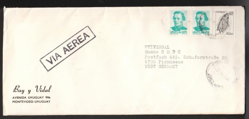 Uruguay to West Germany 1981 Airmail cover 