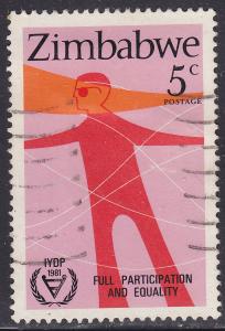 Zimbabwe 438 USED 1981 UN INTL Year of the Disabled