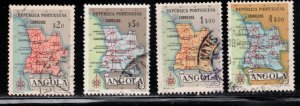ANGOLA Scott # 387-9, 391 Used - Maps