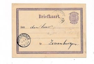 D83020 Oudenbosch Zevenbergen 1874 Postal Stationery Netherlands