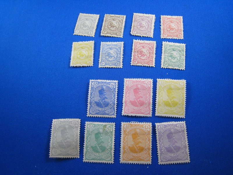 IRAN 1898  -  SCOTT #  104-119    MH