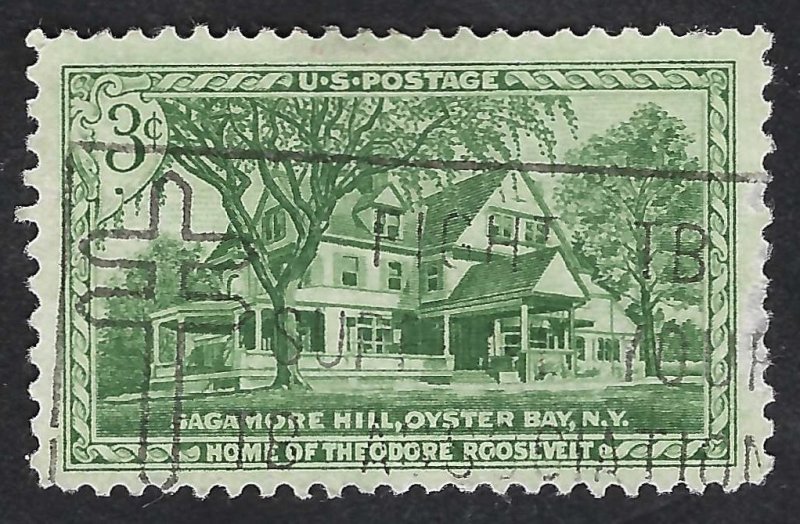 United States #1023 3¢ Sagamore Hill (1953). Used