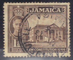 JAMAICA SC #129 USED 11/2p 1945