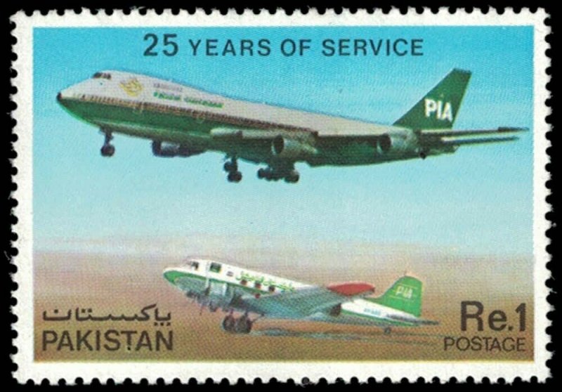 1980 PAKISTAN Stamp - 25th Anniversary Pakistan International Air Lines PIA 1000 