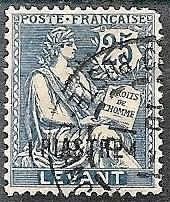 France-Off. Turkey 34 Used 1903 3pi on 25c Rights of Man