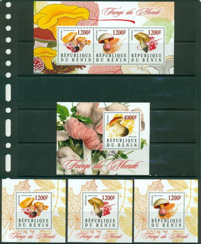 Benin - Mushrooms - Champignons - Pilz - MNH set 3val+ss+3 de-lux