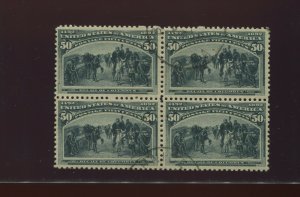 240 Columbian Exposition Issue RARE Used Block of 4 Stamps with PF Cert (240-A1)