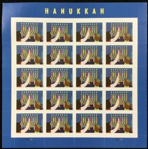 5530     Hanukkah     MNH Forever sheet of 20     FV $13.60  Issued in 2020