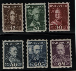 Austria #B132 - #B137 Very Fine Never Hinged Set