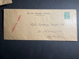 1949 Australia Cover Bathurst to Sydney NSW Commercial Papers