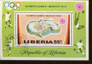 LIBERIA SOUVENIR SHEET #C192 Used - Olympic Games  Munich 1972 - FOS114