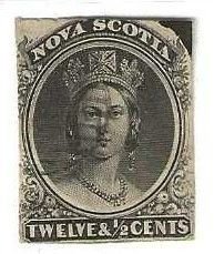 Nova Scotia 13, used, trimmed.  space filler.1860. (C319)