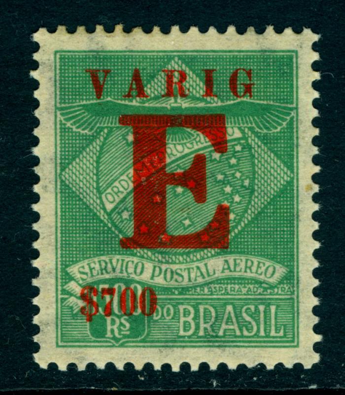 BRAZIL 1928 AIRMAIL - VARIG - SPECIAL DELIVERY 700r/1300r green Sc#3CLE1 mint MH