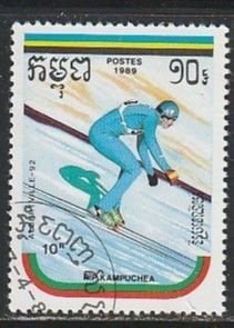 1989 Cambodia - Sc 949 - used VF - 1 single - Winter Olympics