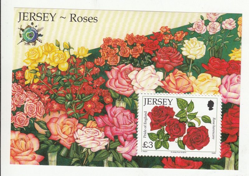 Jersey 2010,  Roses , Miniature Sheet with Logo, NHM