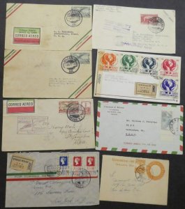 EDW1949SELL : MEXICO Interesting group of 8 Used covers or Postal Stationery.