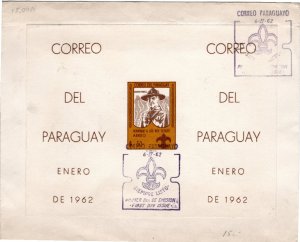 Paraguay 1962 Sc 645a IMPERFORATE souvenir sheet FDC
