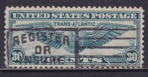 USA 1939 Sc C24 Transatlantic Winged Globe Airmail Stamp  Used