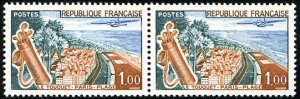 France, 1950-Present #1027var (Ceres 1355t) Cat€85, 1962 Paris Beach, horiz...