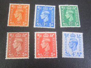 United Kingdom 1950 Sc 280-285 KGVI set MNH