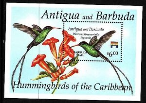 Barbuda-Sc #1362-sheet-Hummingbird-unused-NH-Western Steamer