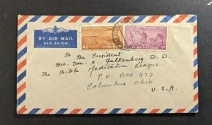 1956 Certificate of Posting Airmail to Columbus OH USA