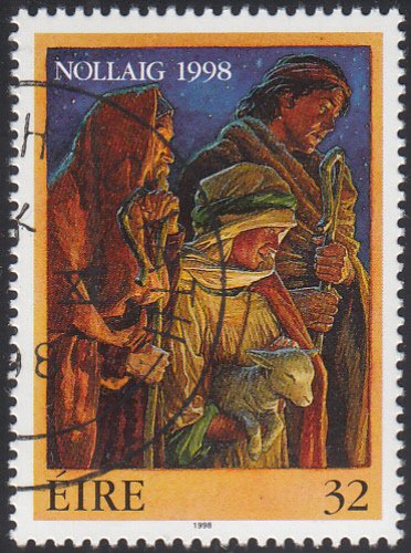 Ireland 1998 used Sc #1158 32p Adoration of the Shepherds Christmas